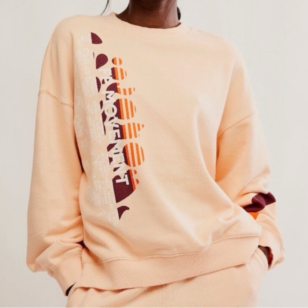 Free People Movement All Star Buti Logo Pullover Sweatshirt w/Pockets - NWOT